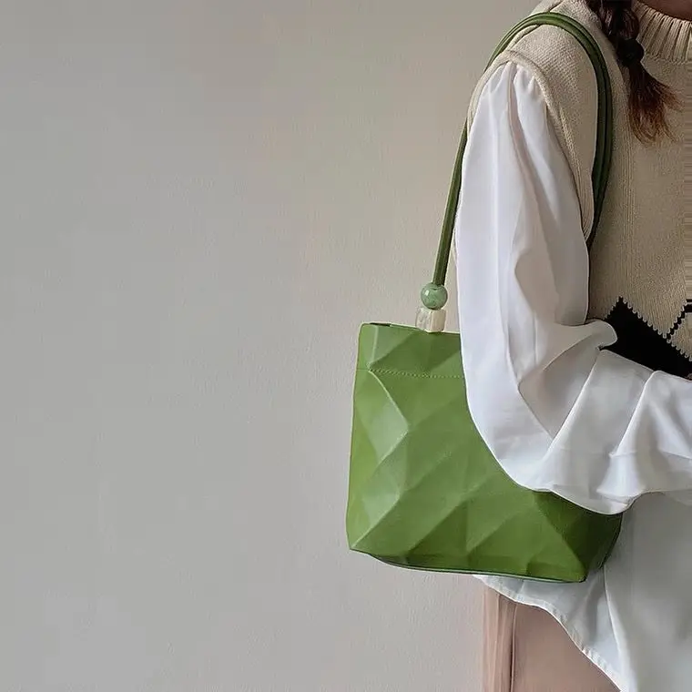 Sac fourre-tout à perles en PU pour femmes, sac à bandoulière simple, sac à main à la mode, style euro-américain, nouveau, E27