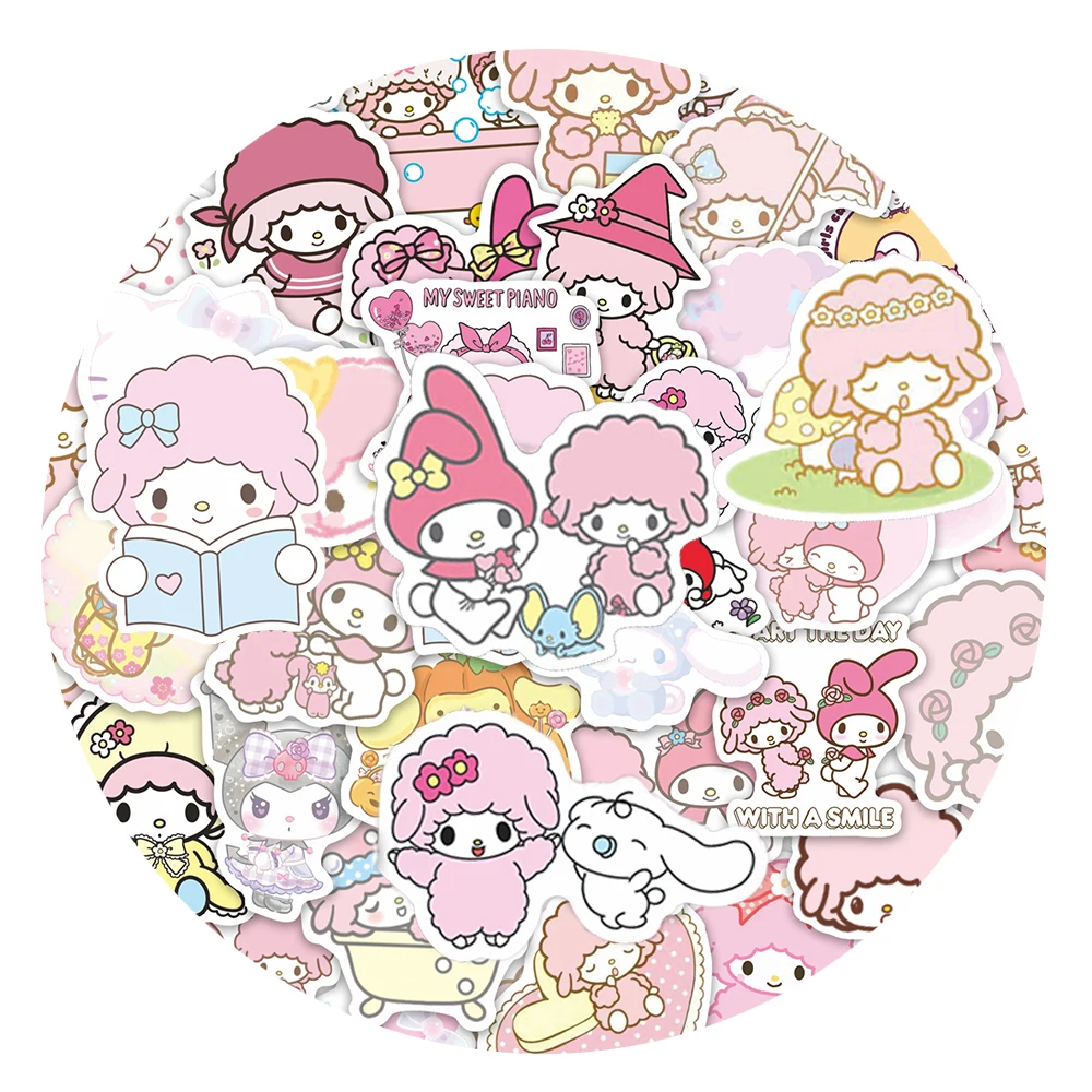 

10/30/52pcs My Sweet Piano Sanrio Anime Stickers Cute Cartoon My Melody Decals Water Bottle Phone Laptop Funny Graffiti Sticker