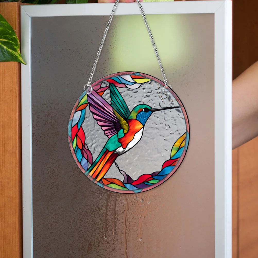 

1 set 1 Set Sun Catcher Hanging Decor Stained Acrylic Bird Pendant Window Ornament For Home Party Wall Hanging