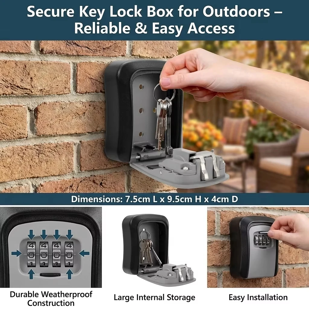Wandmontage sleutelkluis met 4 - Lockbox Key Secure recensie en prijs