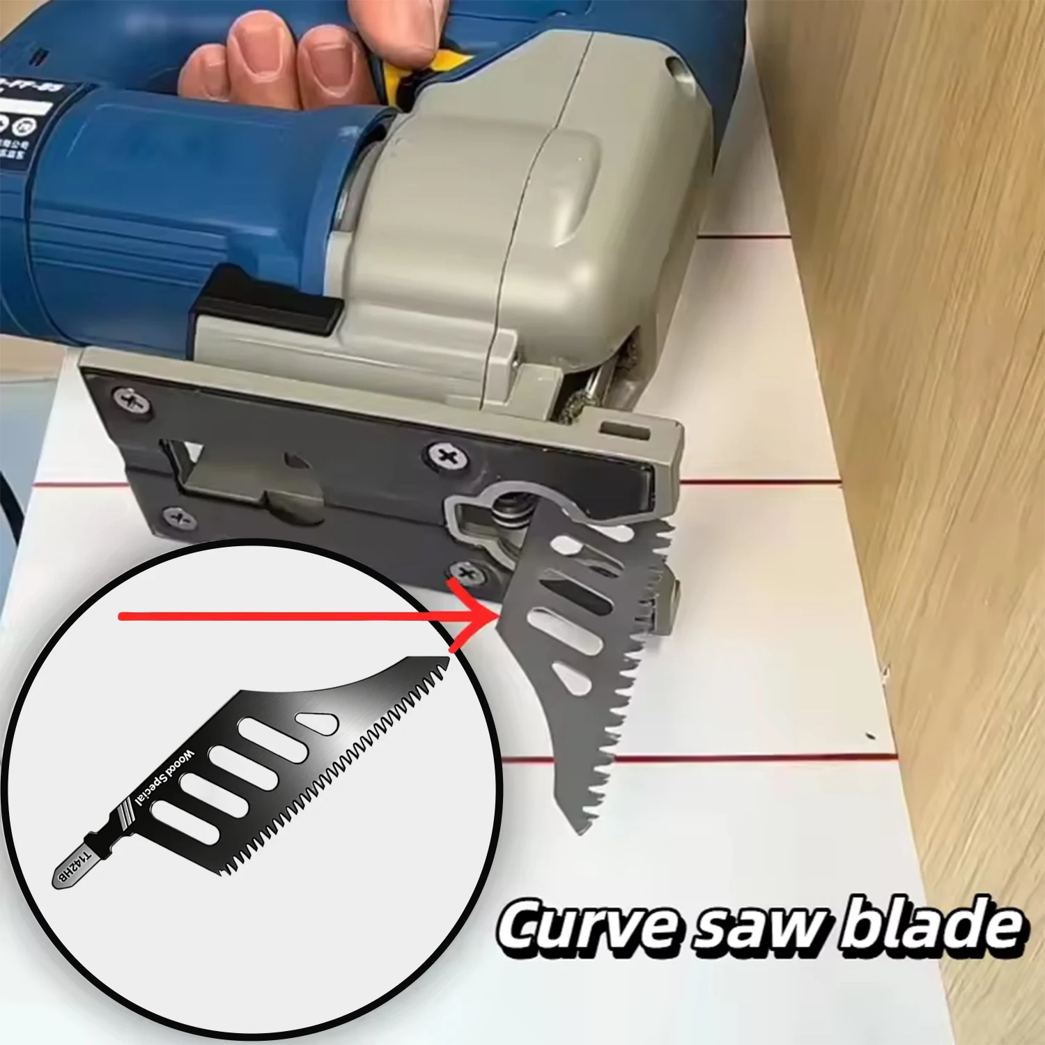 Wood Flush Cutting Blades Carbon Steel T-shank Jigsaw Blade Replaceable Coarse Teeth for Aluminum Tight Spaces Cutting Tools