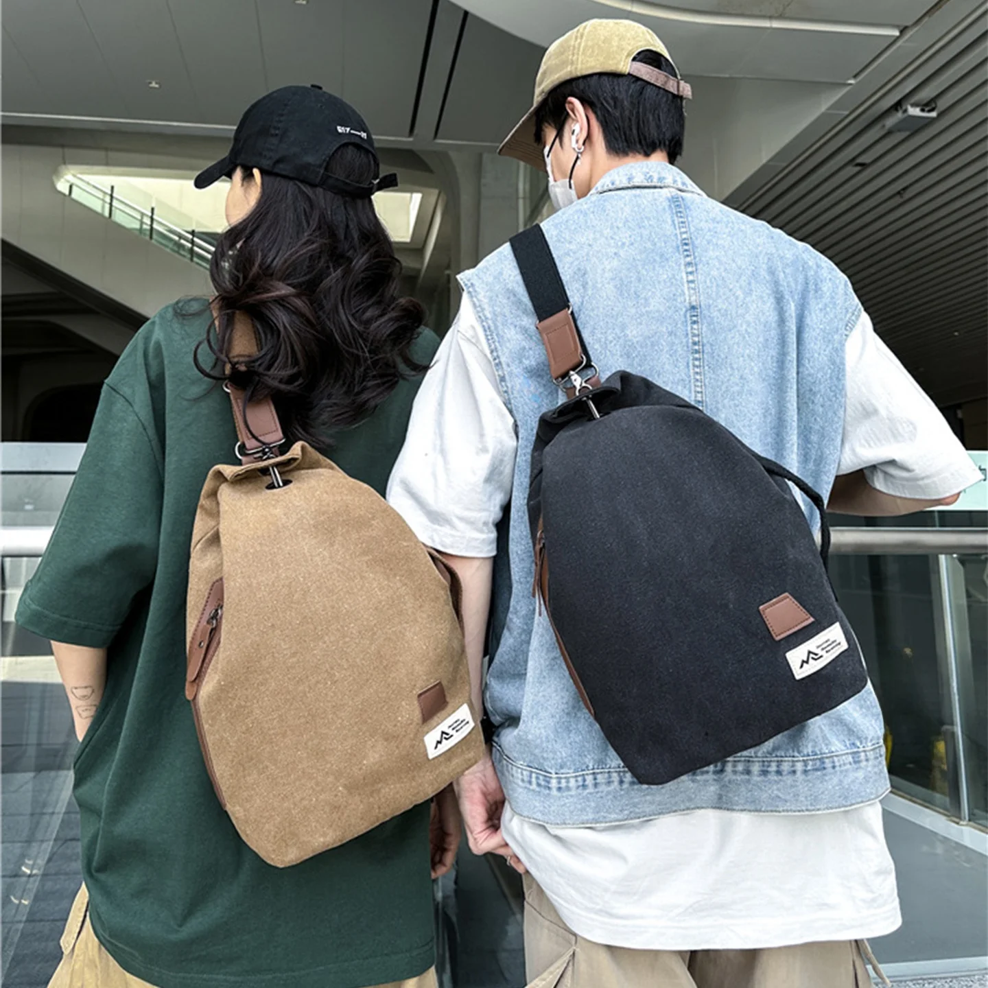 

2026 New Faionable ex Canvas Cycling Bag Portable Casual Travel Sports Crossbody Chest Bag Street Trend Soft Material