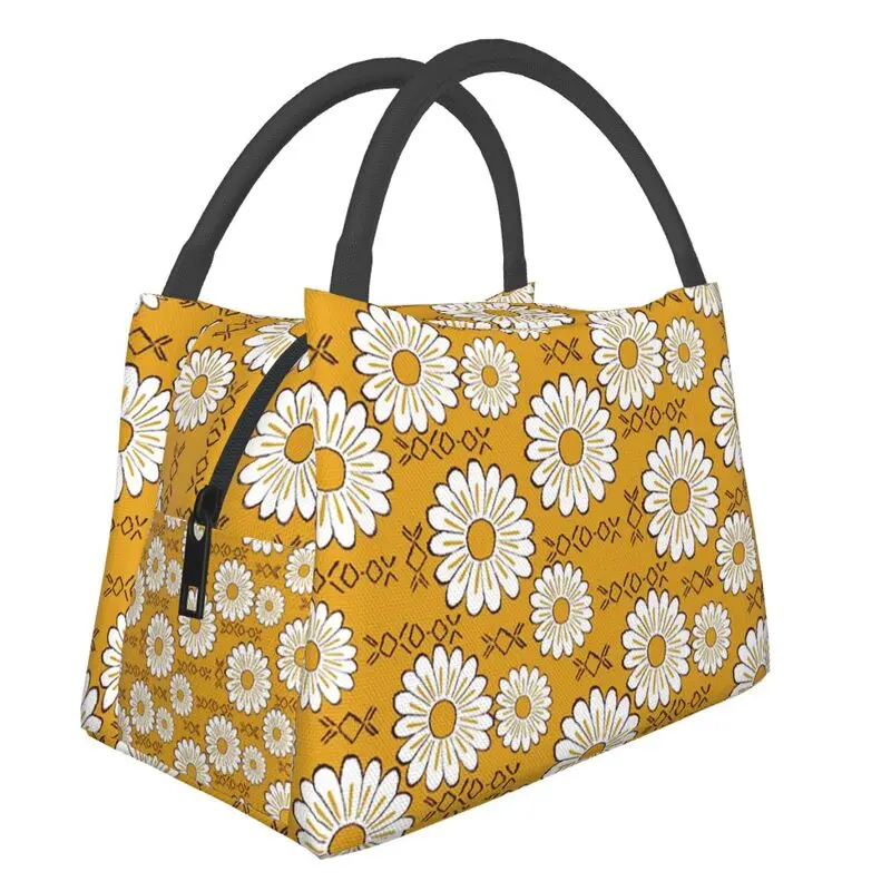 

Harry Sunflower Flower Insulated Lunch Bag for Women Hippie Pop Art Floral Pattern Thermal Cooler Lunch Tote Work Picnic