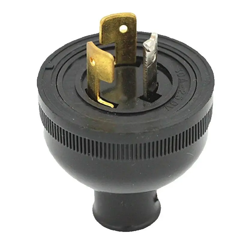 Black 250v 30A Nema 30P Triprong copper america wired locked receptacle connector US industry Generator control panel power plug