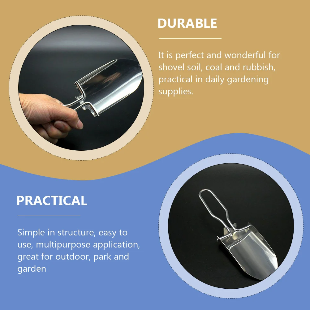 

Portable Garden Shovel Stainless Steel Camping Multifunctional Spade Weeding Folding Tool for Outdoor Park Gardening Soil Coal