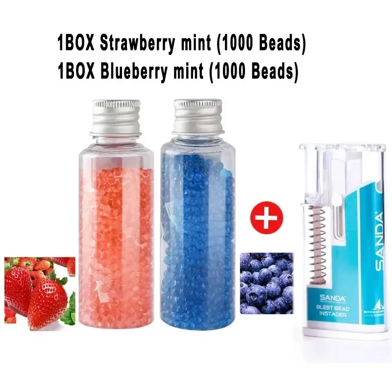 Sanda DIY Menthol Mixed Fruit Taste 2000PCS Capsules for cigarets Black ice Cigarette Capsules Balls with Push Box Smoke Gift
