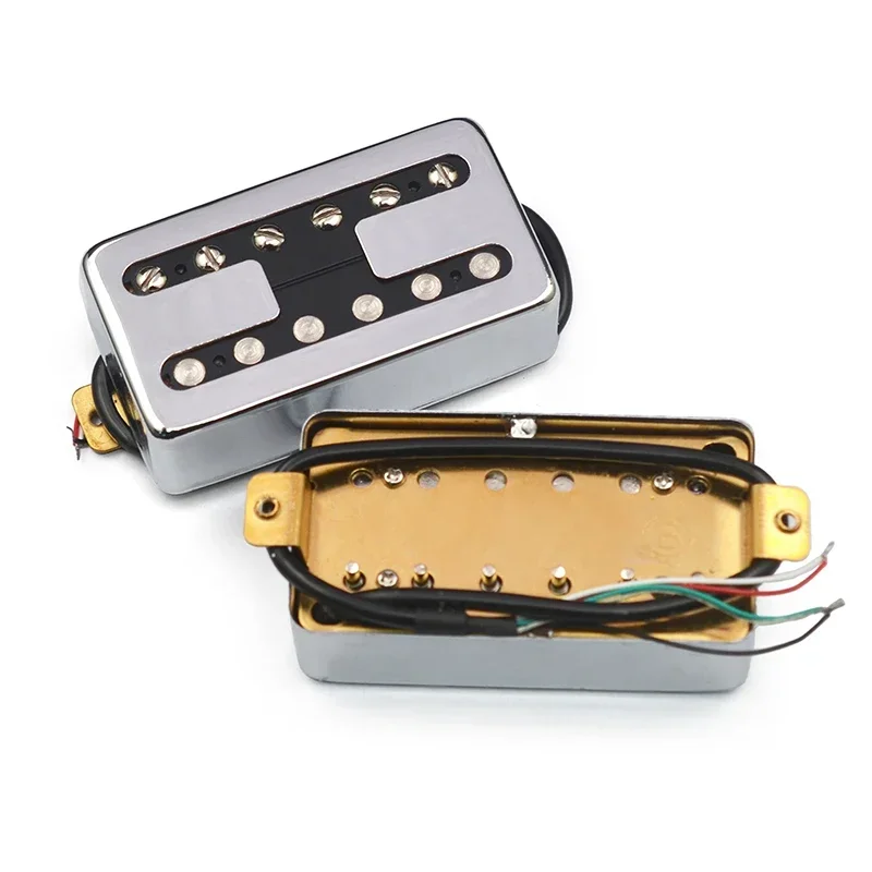 

H Style Brass Cover Electric Guitar Pickup Coil Spliting Pickup Humbucker Dual Coill Pickup N7.5K/B15K Output Black/Chrome