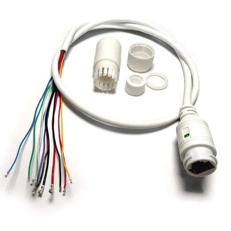 POE LAN cable 11pin for CCTV IP camera board module with connector RJ45, Single status LED