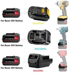 Battery Adapter For Bauer 20V Lithium Battery Convert To For Makita/Milwaukee/Dewalt 18V 20V Li-ion Battery Electric Tools