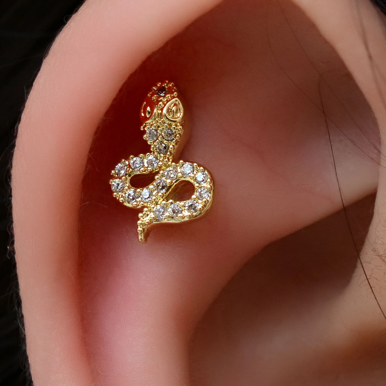 1 Stück Edelstahl-Knorpelstecker-Ohrringe, hypoallergen, zierlicher flacher Helix-Tragus-Piercing-Schmuck für Damen – Detail 21