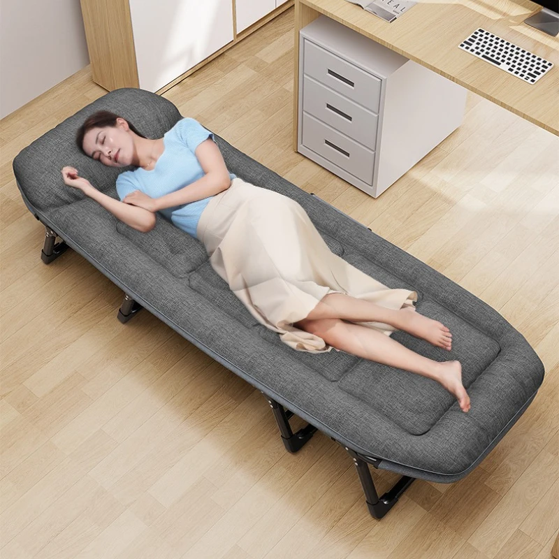 ‌Foldable Recliner Chair, Portable Office Nap Bed, Multi-Function Hospital Cot, Space-Saving Guest Bed with Storage
