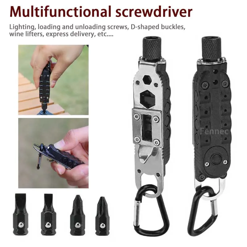 

Multifunctional Mini Screwdriver Outdoor Keychain Shape Screwdrivers Portable Steel Repair Multi-function Combination Tool