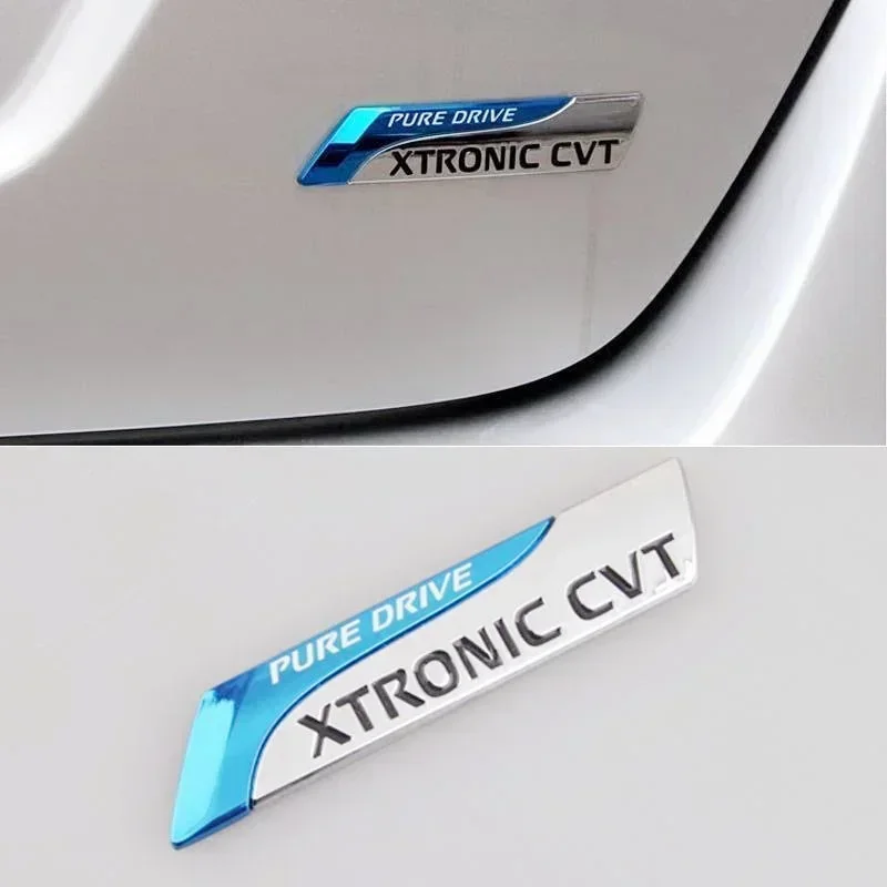 1Pcs 3D Metal Pure Drive XTRONIC CVT Car Rear Boot Trunk Badge Sticker Accessories For Nissan Qashqai X-Trail Juke Teana Tiida