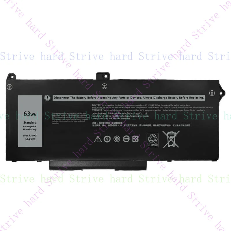 

New RJ40G 15.2V 63Wh Battery for Dell Latitude 14 5420 15 5520 Precision 15 3560