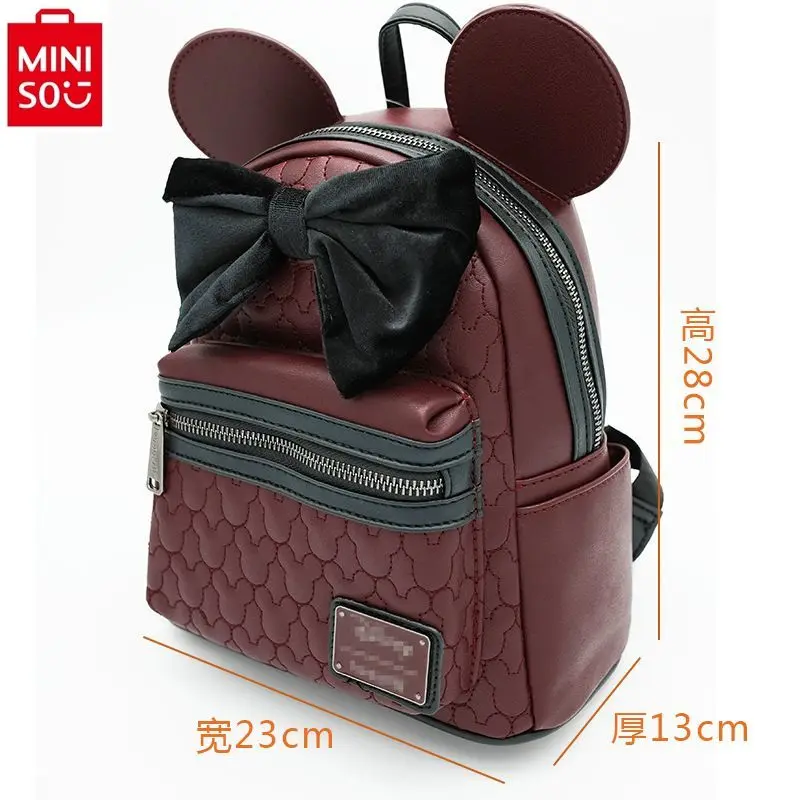 MINISO-Sac à dos de dessin animé mignon, simple, imperméable, respirant, doux, étudiant, initié à la mode, nouveau, 2024