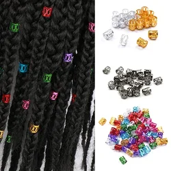 50 pçs ouro dreadlocks contas de cabelo colorido dreadlock noiva anéis de cabelo decoração trança grampos de cabelo tranças acessórios para o cabelo