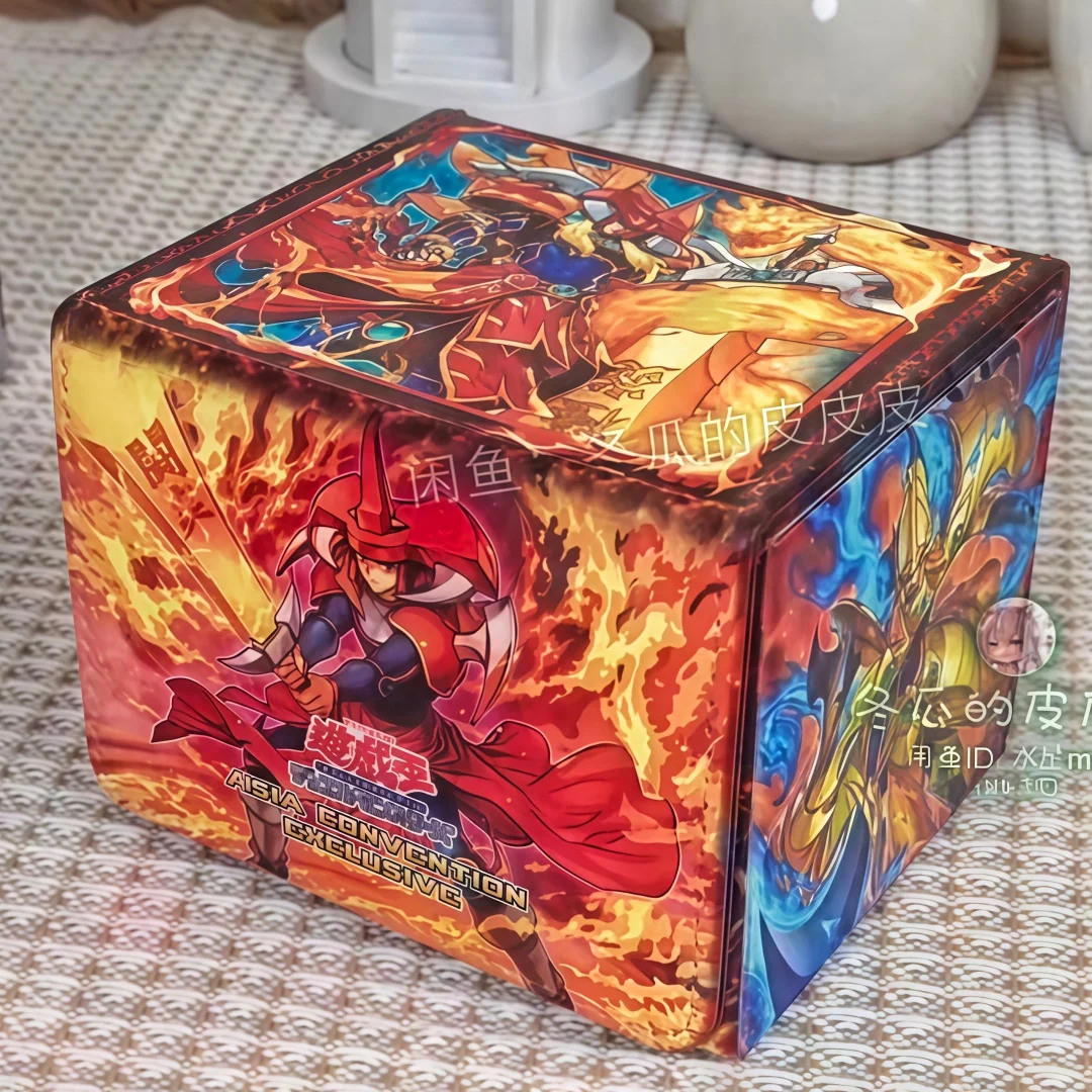 Yu-Gi-Oh！Flame Swordsman/Red Dragon Archfiend Card Box Leather Magnetic Suction Ferocious Flame Swordsman Game Card Storage Box