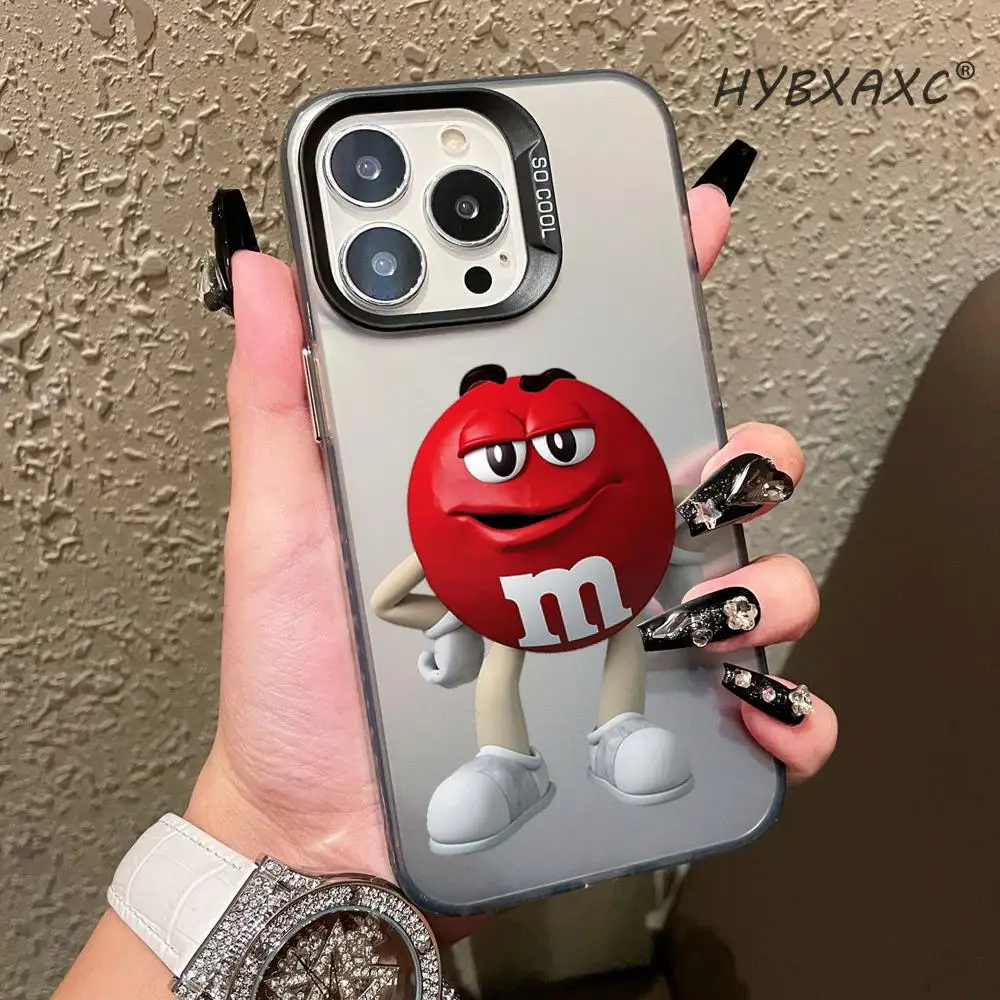 M-MS Chocolate Phone Case For iPhone 17,16,15,14,13,12,11,Pro,Max,Plus,Air,X,XS,XR,SE,8,7,Mini,Soft