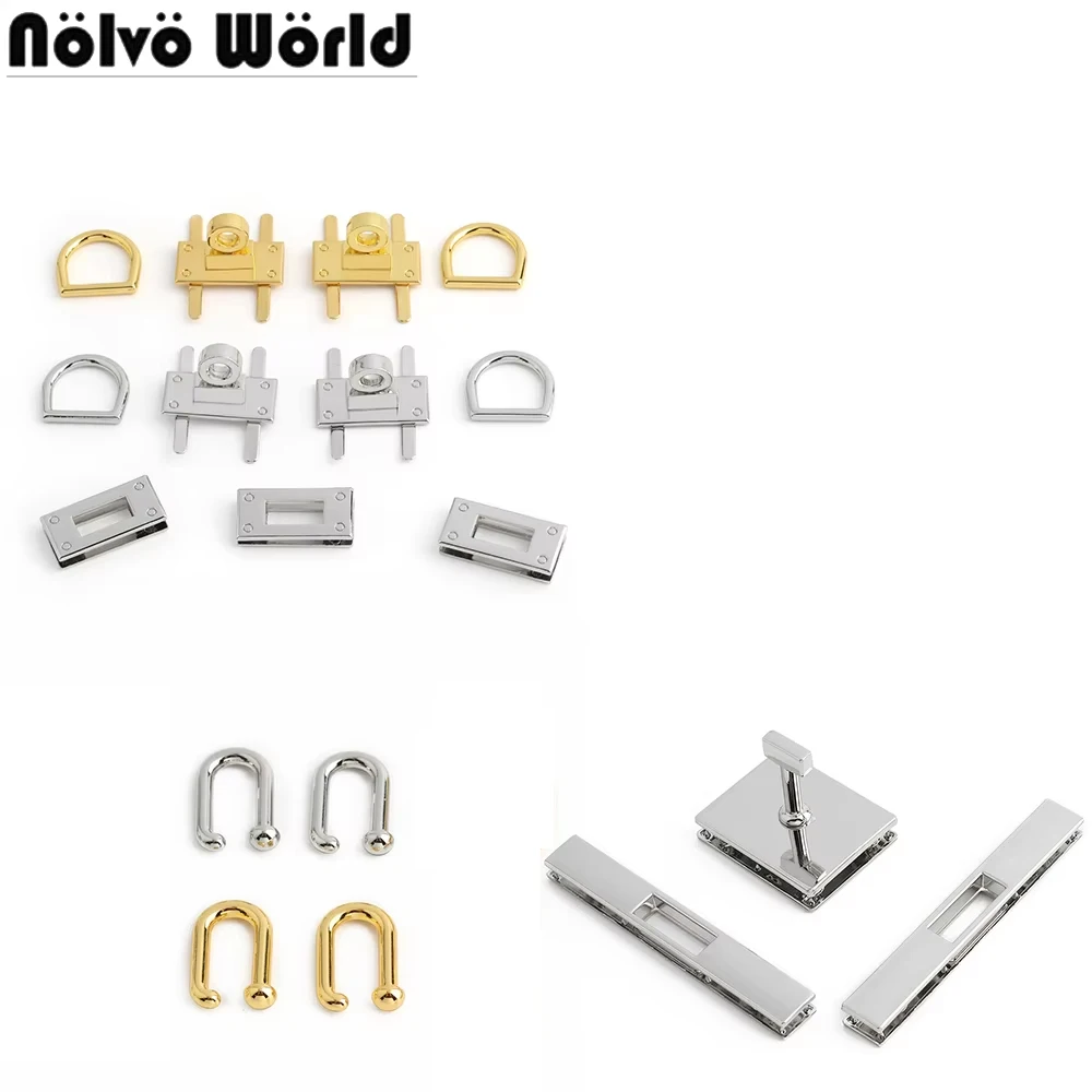 1/5/10Sets Classic Bag Metal Buckle Set Twist Lock For Backpack Pin Buckle Clasp Handbag Decorative Lock DIY Repair Accessories
