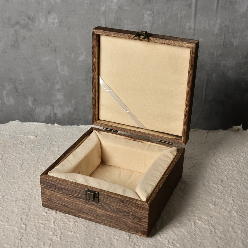

Han Qing Tang Carbonized Paulownia Wood Box Real Wood Nelace Bracelet Storage Box Matching Gift Box Jewelry Organizer
