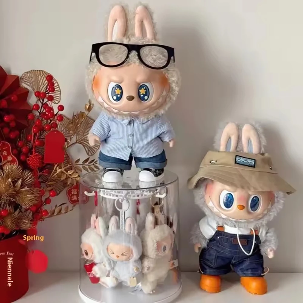 For18cm Labubu Decoraties Voor Labubu Dolpendant Display Box Roterende Transparante Labubu Pop Handgemaakte Opslag Display Stand