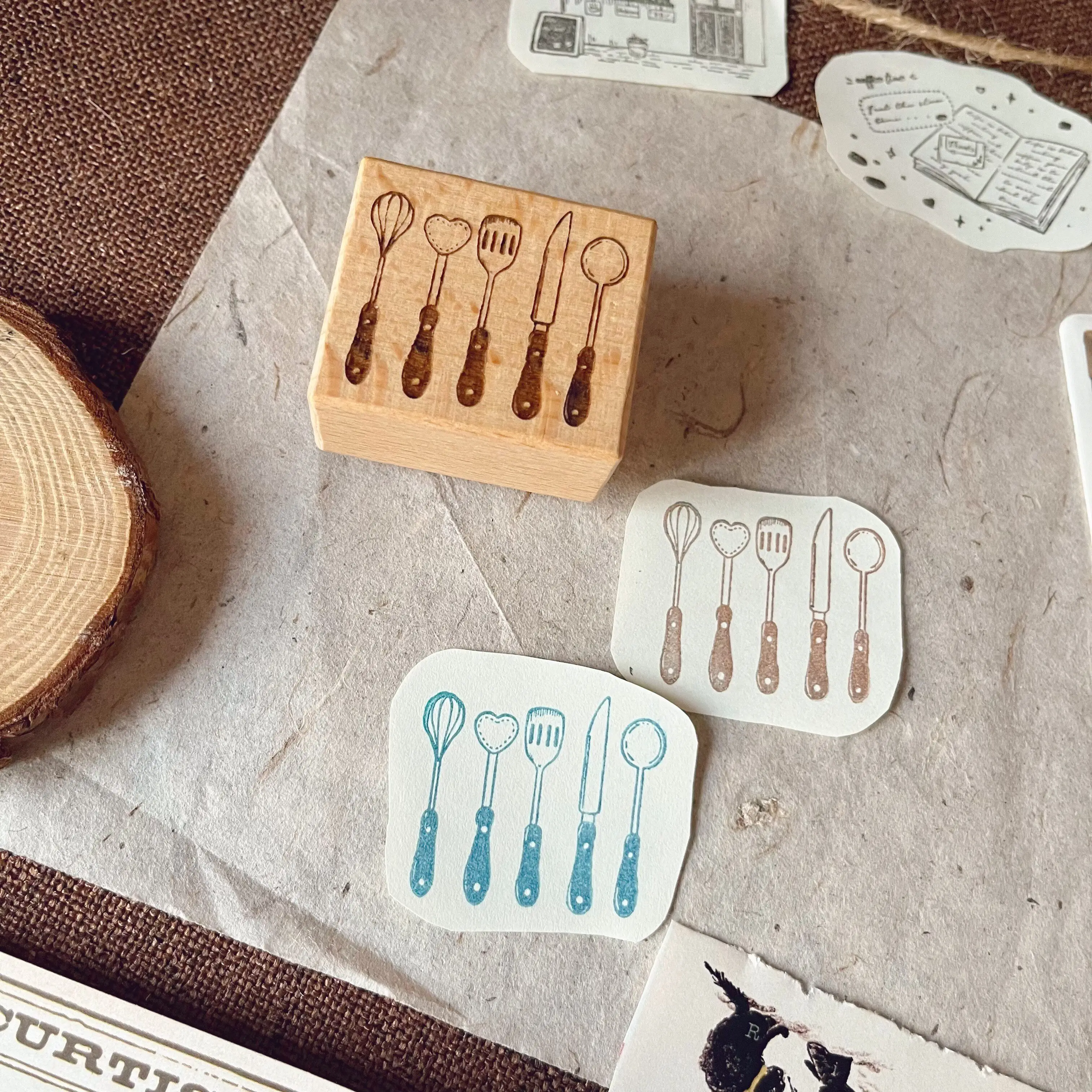 YGJ Salt Retro Coffee Theme Journal-Stempel Holzstempel Holzstempel Journal Collage DIY Scrapbooking – Detail 3