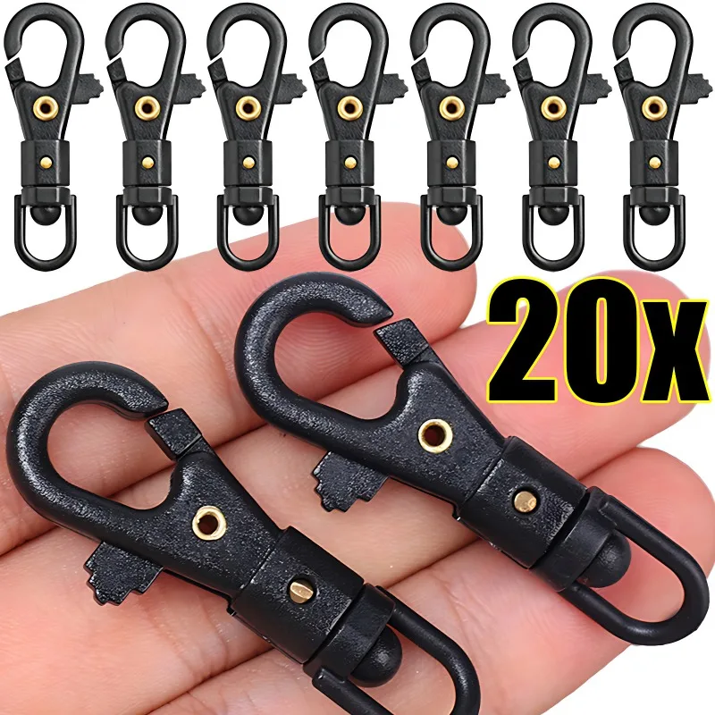 20/10Pcs Mini Rotatable Spring Backpack Clasps Climbing Carabiners EDC Keychain Camping Bottle Hooks Outdoor  Survival Tools