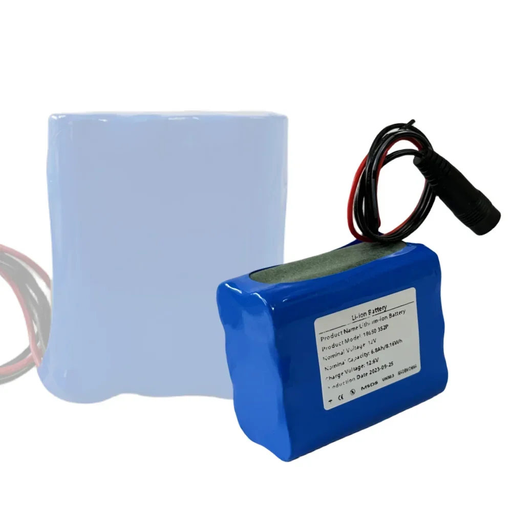 새로운 100% 18650 3S2P 12V 6800mAh 충전식 리튬 이온 배터리 팩 12.6V 충전 배터리 + 충전기