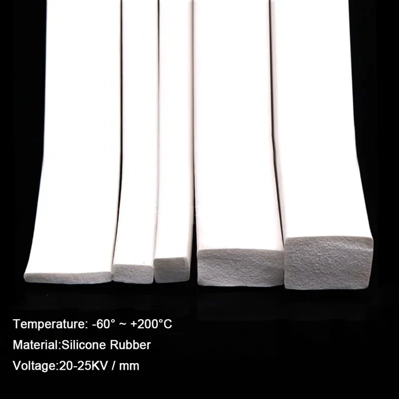1/2/3/5 metr kwadratowy pasek gąbki biała pianka silikonowa gumowe drzwi uszczelka okienna uszczelka wykończeniowa 5x5mm-20x30mm
