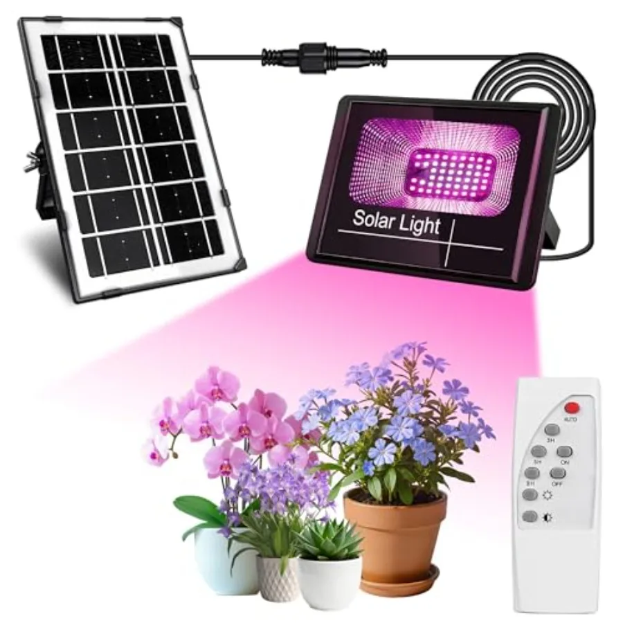 

Solar Grow Lights Rechargeable Grow Light Full Spectrum Plant Light for Indoor Outdoor Plants with Timer Solar Plant Lights for