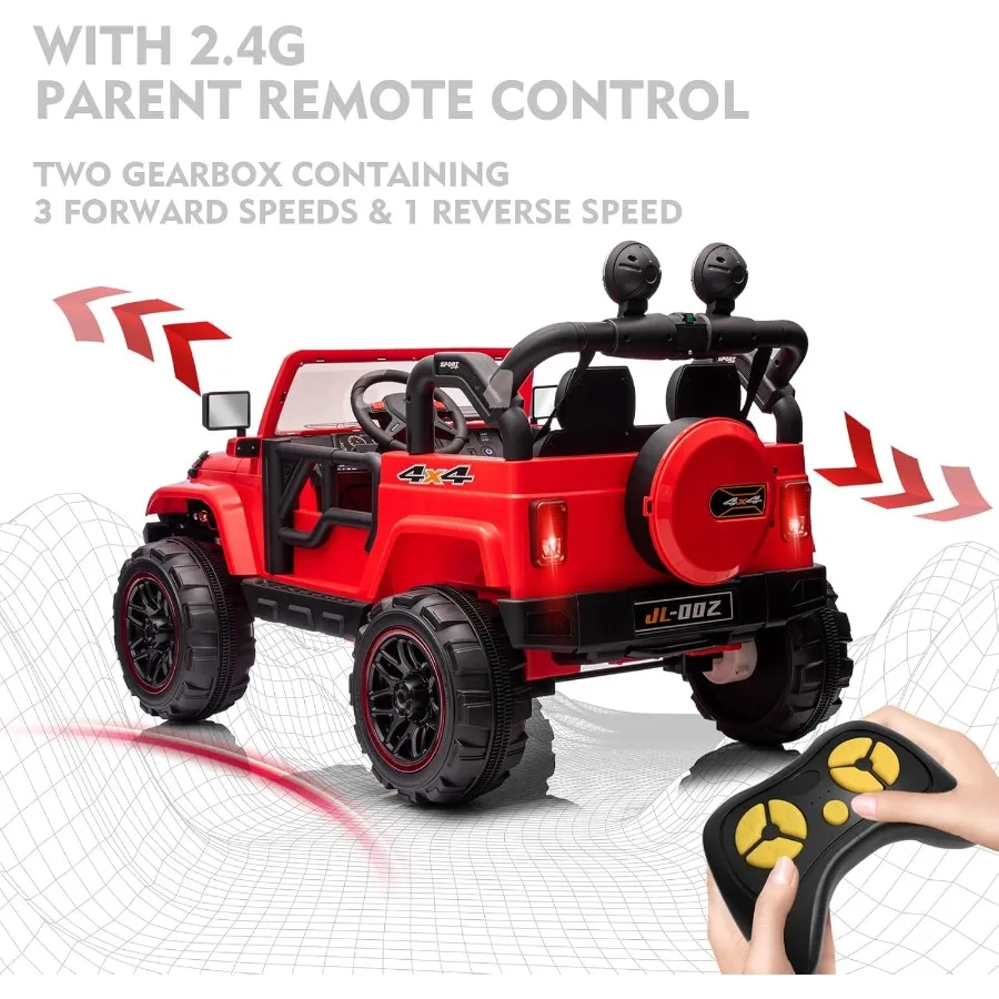 Paseo de 2 plazas en camión y cubierta de coche coche eléctrico de 12V con Control remoto Parental música Bluetooth reproductor de MP3 luces LED Spr