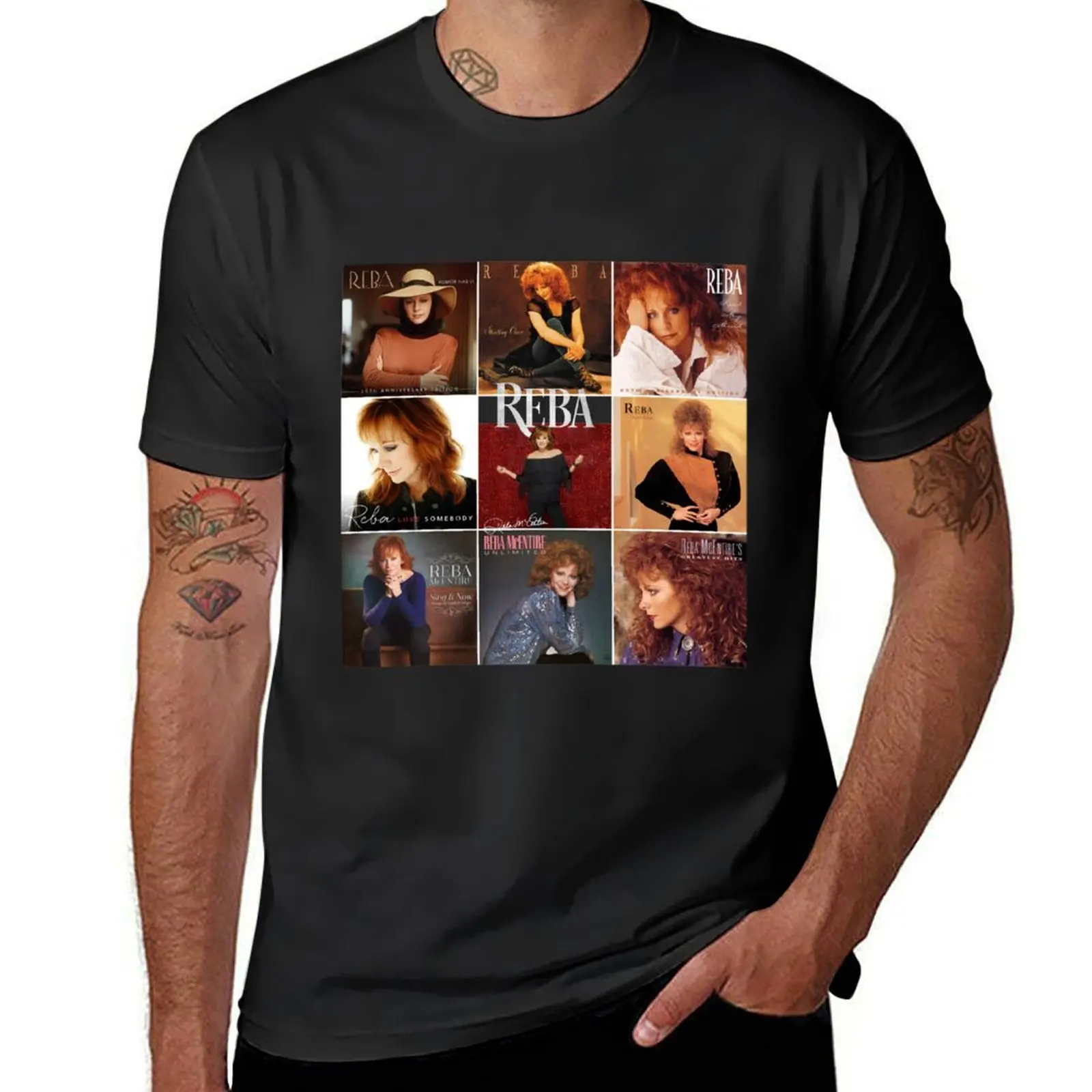 Reba All Greatest Albums T-Shirt heavyweights funnys Short sleeve tee men