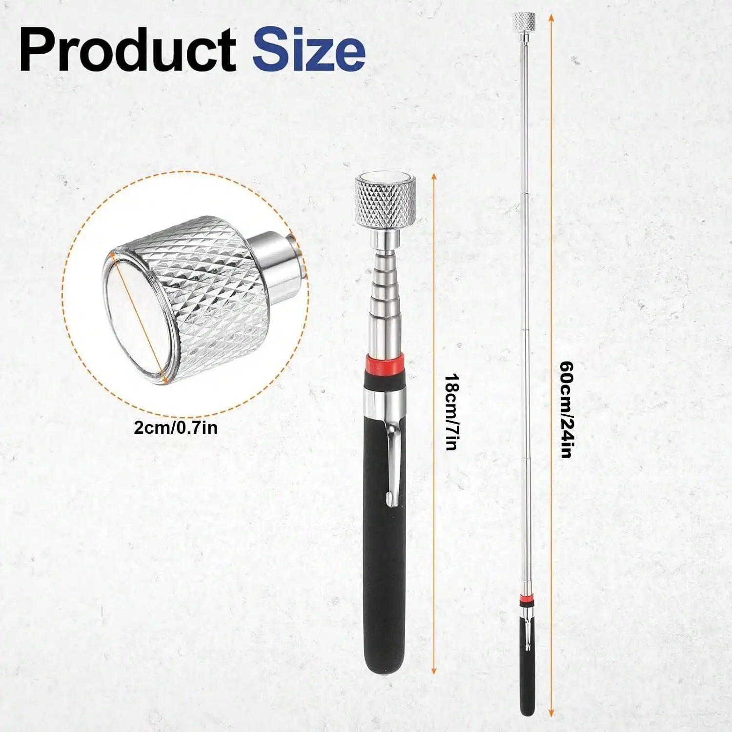 0LB Telescoping Magnetic Pickup Tool for Auto Repair – Strong Magnet Retrieves Dropped Sockets, Bolts & Nuts from Tight Engine