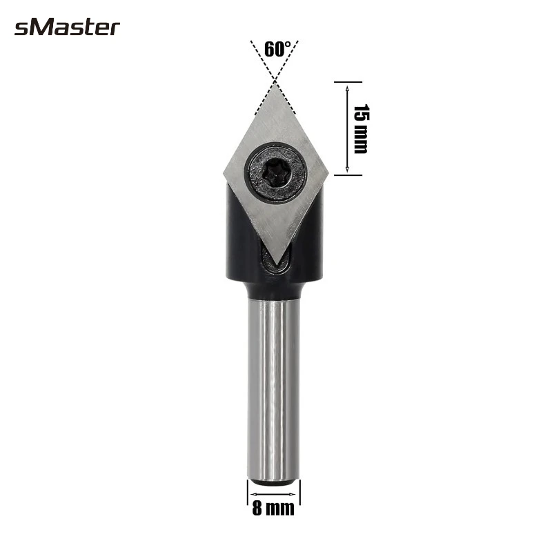 

Паз 60-градусная вставка, твердосплавный стиль, спойлборд, однофлейтовая концевая фреза для деревообработки, фреза с ЧПУ, станки с ЧПУ
