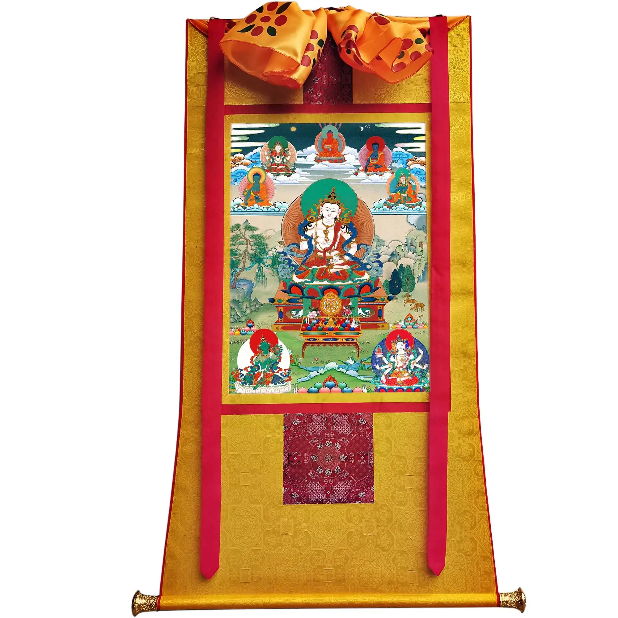 Vajrasattva Thangka,Gandhanra Tibetan Buddhist Thangka Art,Giclee Printed and Hand Framed,47