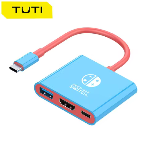 TUTI Type-c to HDMI Adapter Portable TV Adapter with USB3.0 port 4K/30HZ for Steam Deck Nintendo Switch TV Screen Casting