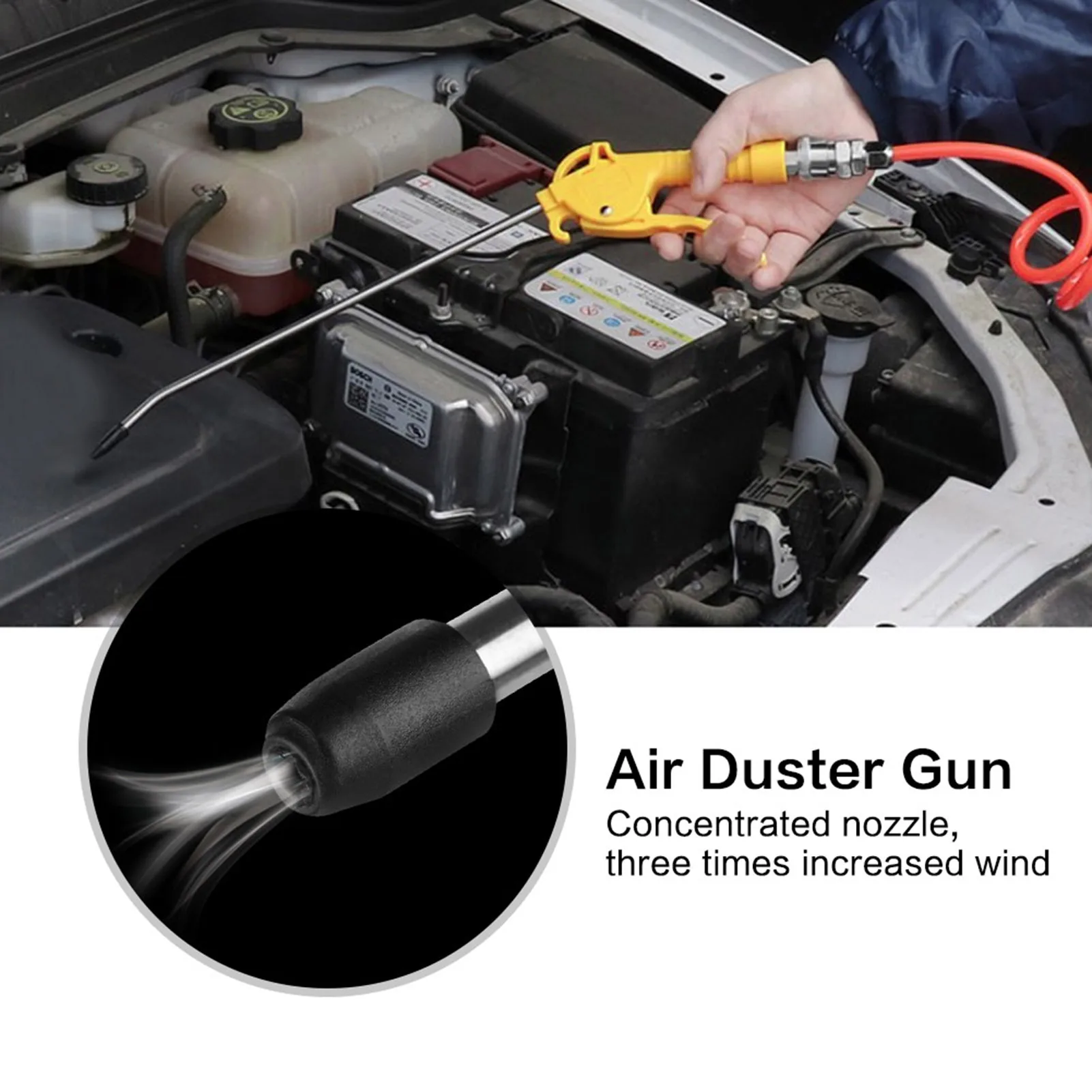 Blow Gun Dust Removing Gun Aluminium Alloy Pneumatic Dust Removing Gun Air Blow Accessory with a Joint Plastic Air Blow Gun
