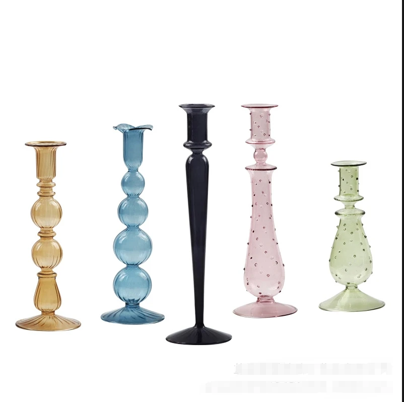

EBCJGREHDD Creative Glass Candle Holder | French-European Vintage Home Decor Ornament