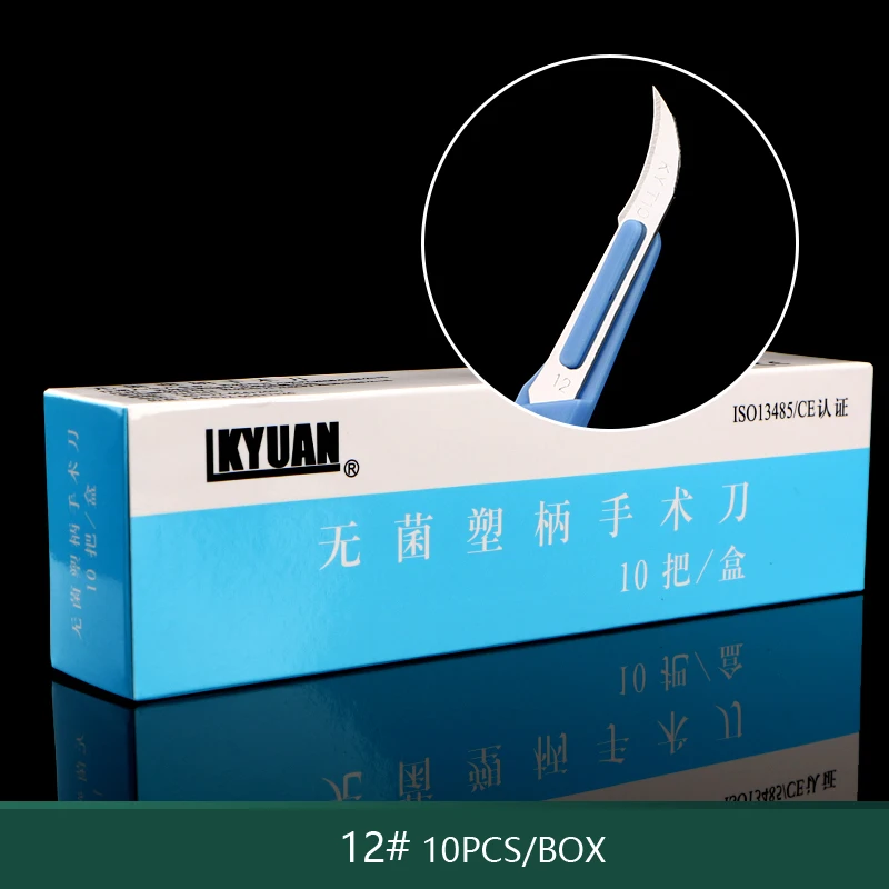 Disposable Medical Plastic Handle Surgical Knife 15 # 11 Sterile Plastic Handle Blade Double eye