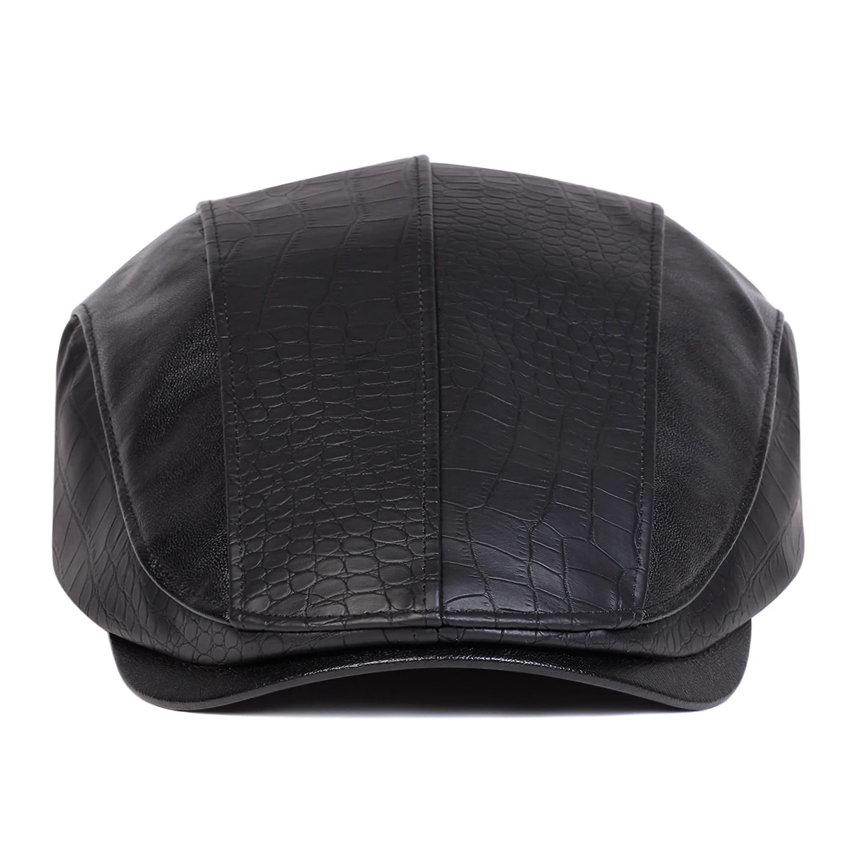 Unisex Retro Newsboy Caps Männer Britische Maler Hüte Herbst Winter Berets Leder Spleißen Flache Kappe Hip Hop Berets – Detail 3
