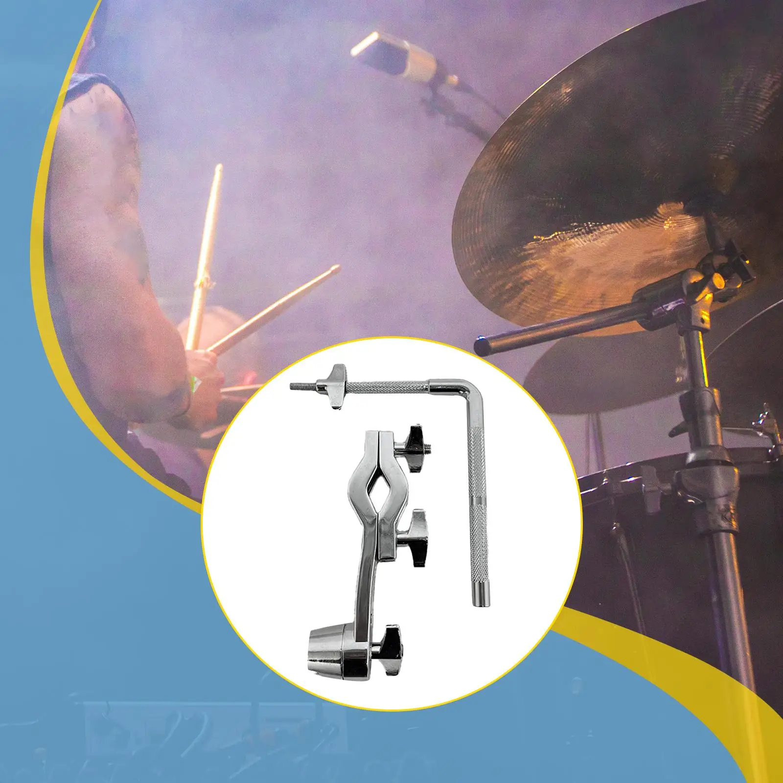 

Universal Cymbals Accessories Boom Arm Clamp Extension Bracket for Drum Set Aluminum Alloy Percussion Stand Mounting Holder