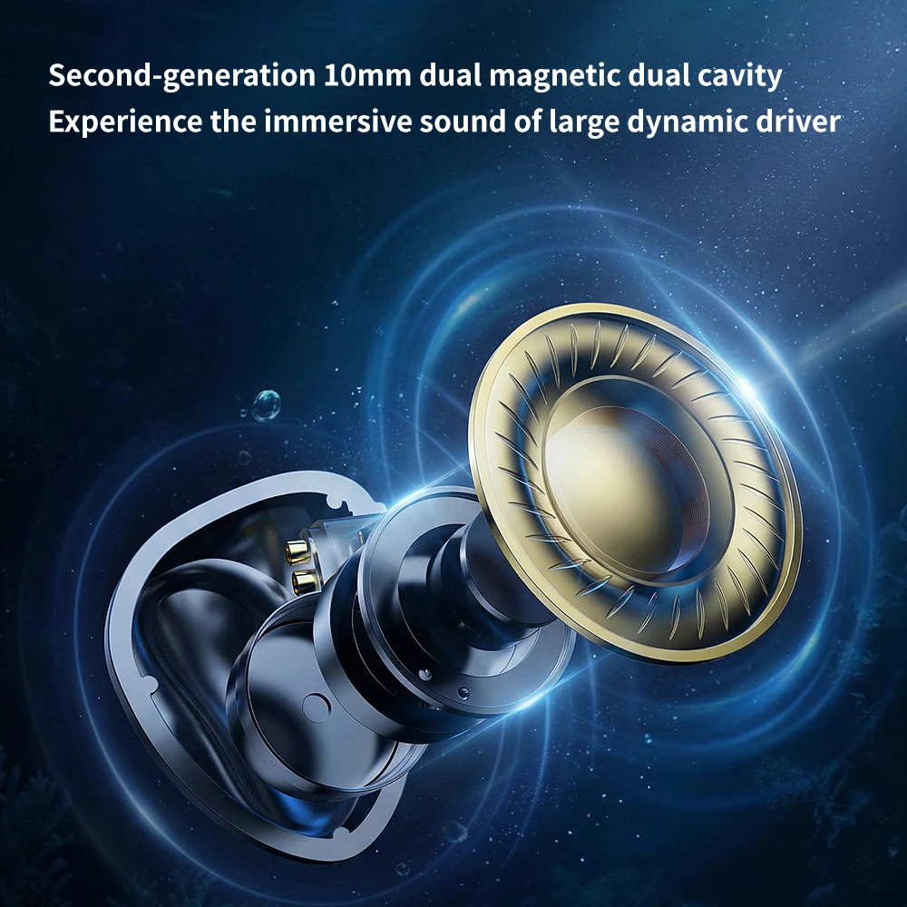 TRN Dolphin headphone10mm dual magnetic circuit dynamic driver Liquid metal Earphone image 4