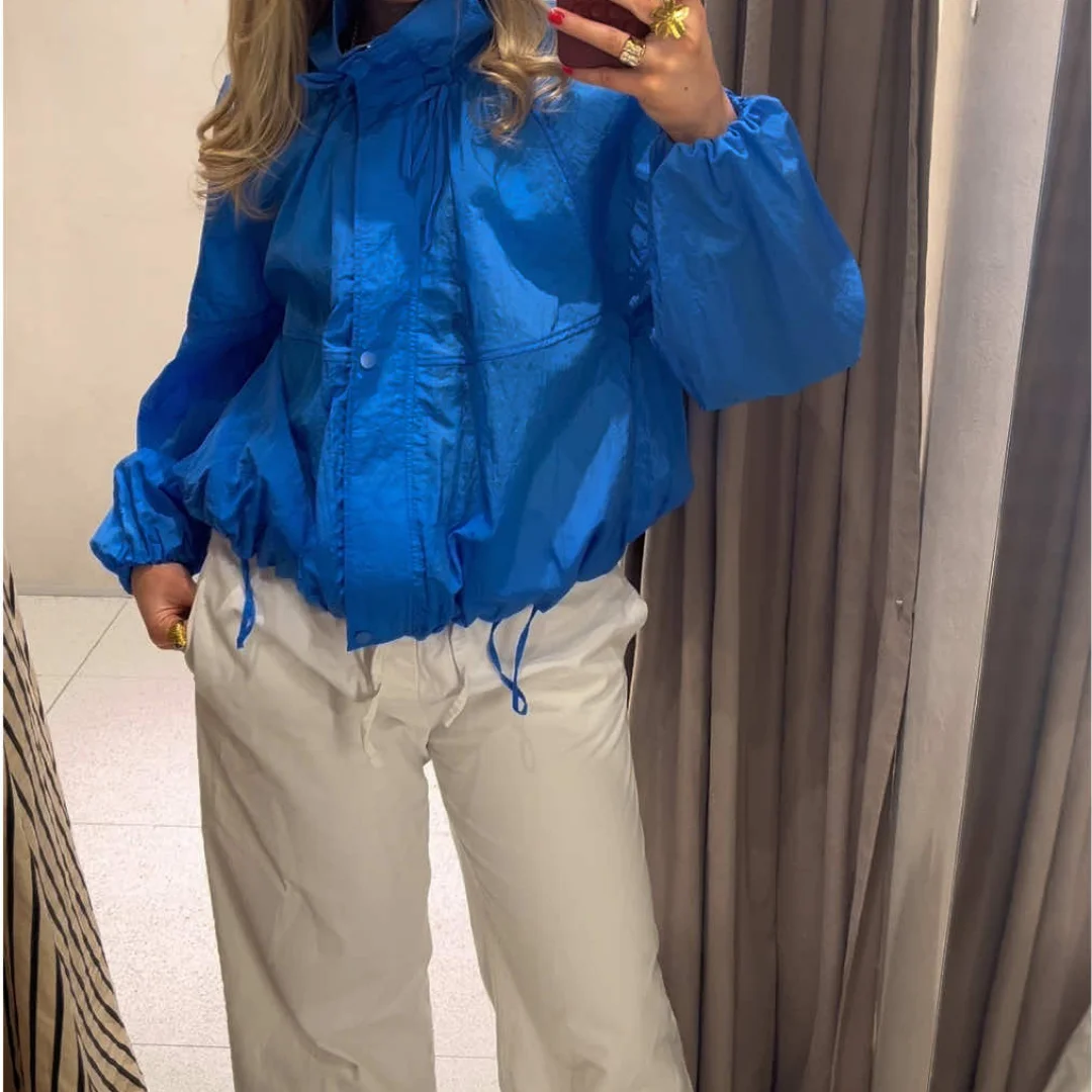 여성용 빈티지 스타일 나일론 바람막이 재킷, 하이넥, - Vintage Windbreaker Nylon 리뷰 및 가격