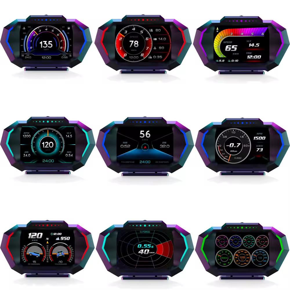 New Head Up Display Car Obd2 P24 Car Digital GPS Speedmeter Dual System on-board Computer Car OBD Gauge with Alarm Inclinometer