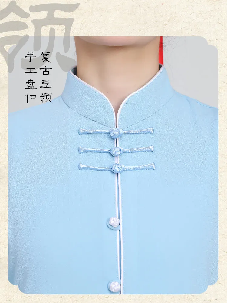 Premium High-End Women's Tai Chi Practice Performance Uniform Spring/Autumn 2026 New Stretch Cotton Modern Chinese Style