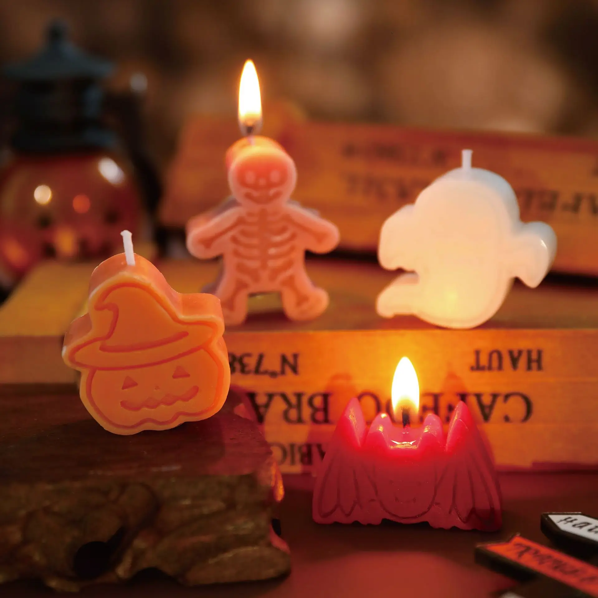 Halloween Gift Bat Ghost Candle Pumpkin Shaped Candles Home Decoration Ghost Festival m