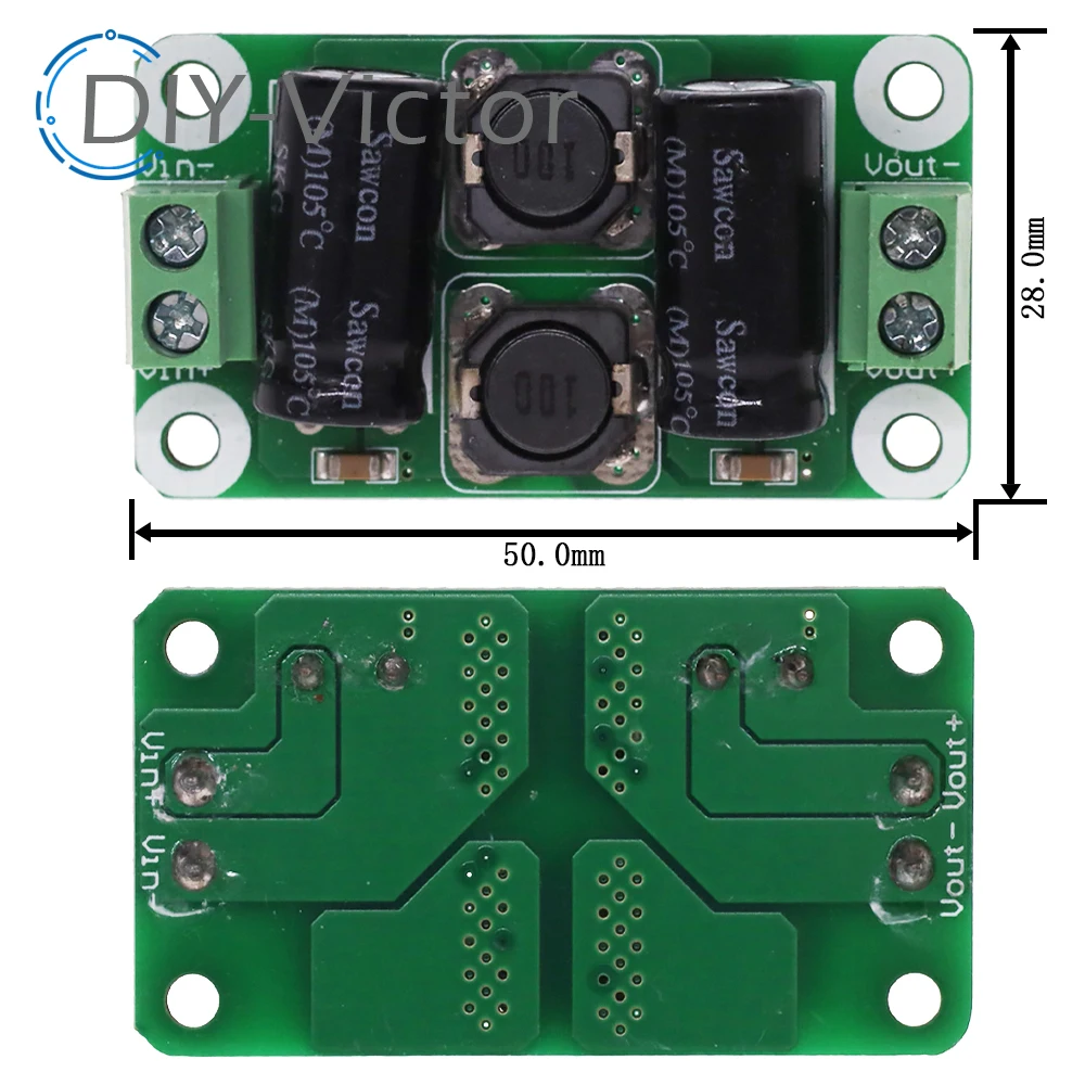 0-50V 2-4A DC power supply filter board Class D power amplifier Interference suppression board car EMI Industrial control panel