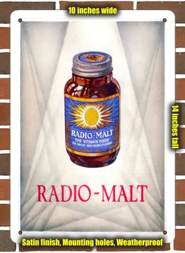 Metal Sign - 1926 Radio Malt Vitamin Food - 10x14 inches