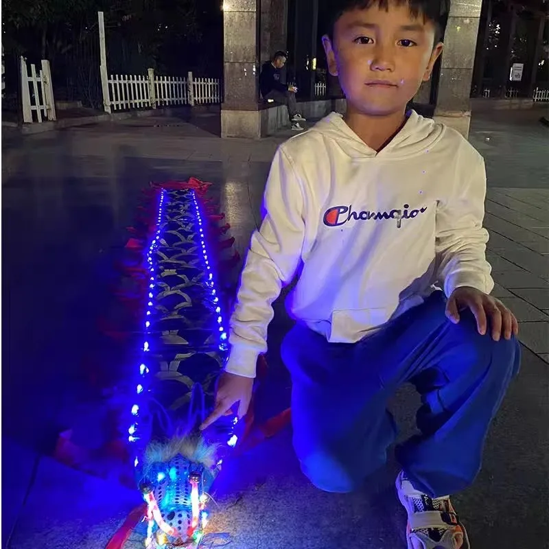 

2/3/5/6/8/10 м синий свет китайский реквизит для танца дракона для детей и взрослых фестиваль китайский новогодний подарок танцевальное представление дракона