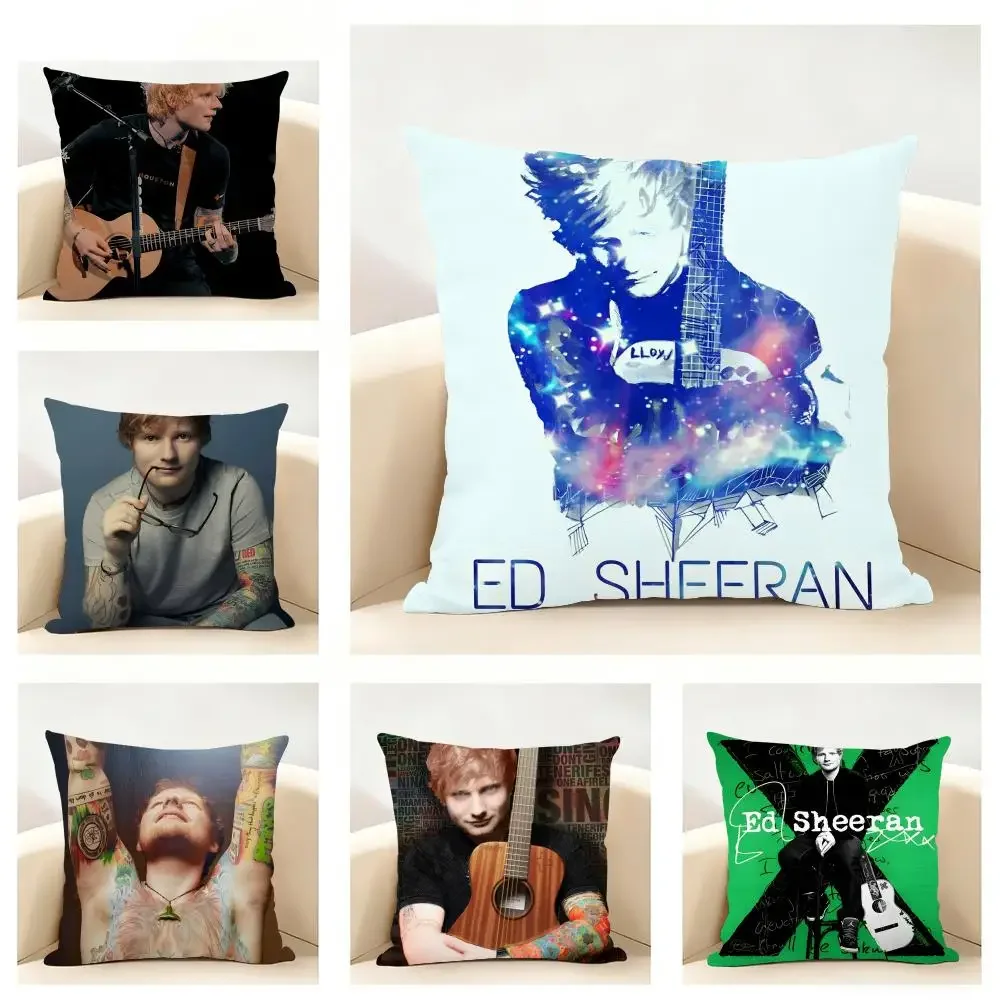 E-Ed Sheeran Cushion Cover Linen Pillowcase Soft  for Sofa Bed Home Room Decor